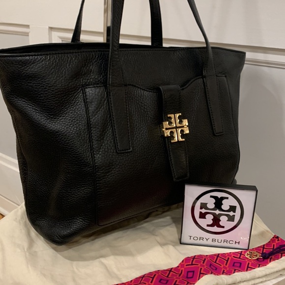 Tory Burch Handbags - Tory Burch Meyer Large Soft Pebbled Leather Tote with Dust Bag